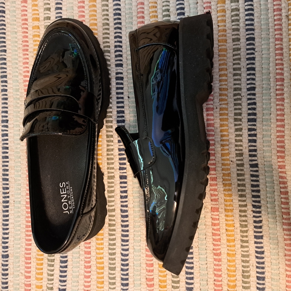 Jones Black Patent Leather Loafers